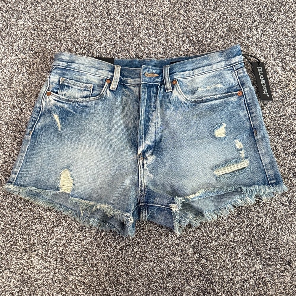 Women’s Blank NYC distressed button fly denim shorts